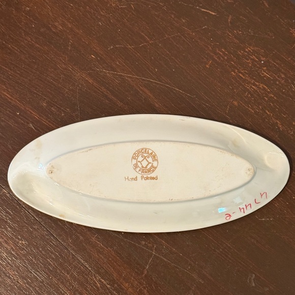 Limoges Porcelain Oval Serving Dish with Floral Design - Picture 3 of 3